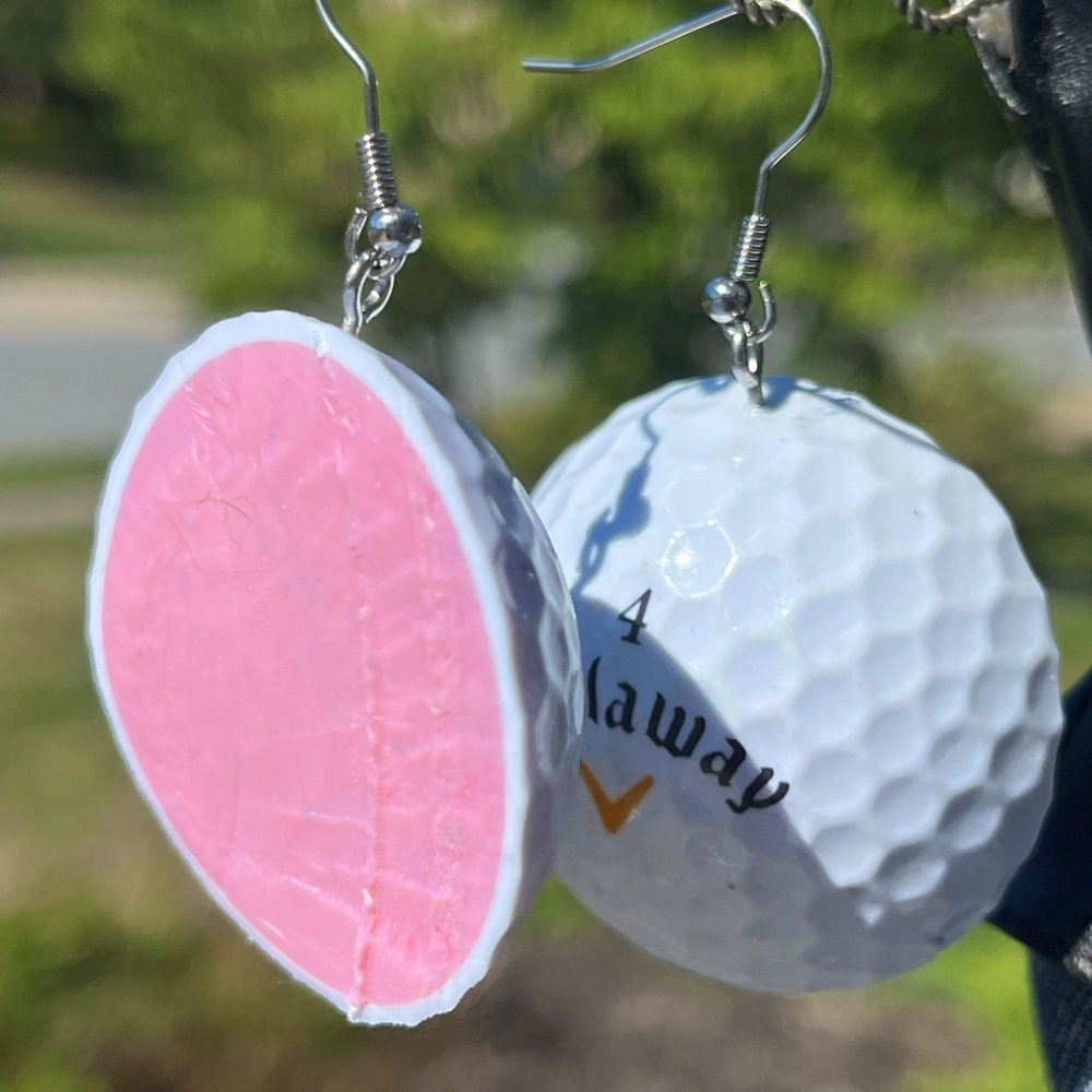Golf ball earrings